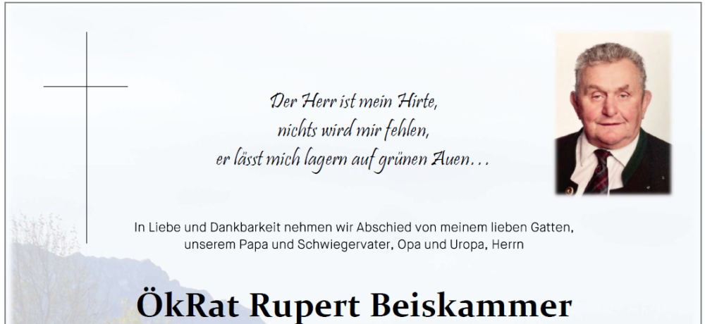 Nachruf – Ehrenobmann Rupert Beiskammer sen.