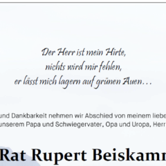 Nachruf – Ehrenobmann Rupert Beiskammer sen.